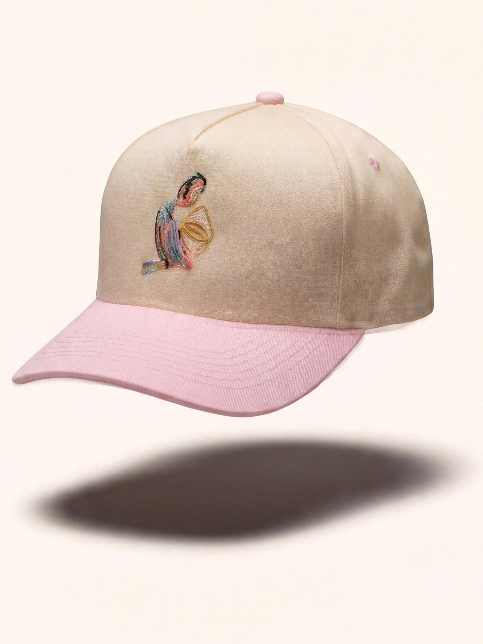 PLANETARY PRINCE SNAP — first edition. Cream body with embroidered figure and contrast under-brim.